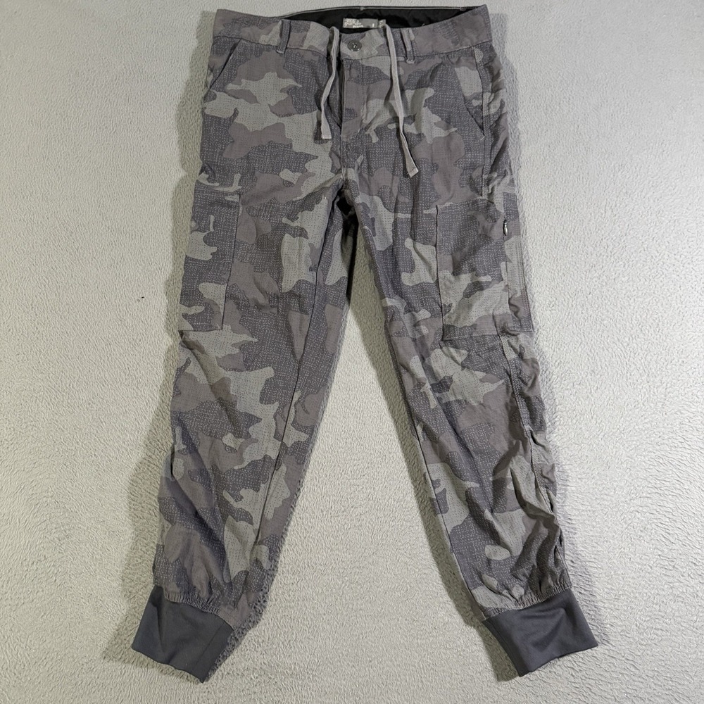 Prana‎ Pants Womens 8 Gray Camo Cargo Convertible Capris Straight Leg Outdoors